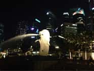 Singapore Marina Bay Waterfront and the Merlion Stature