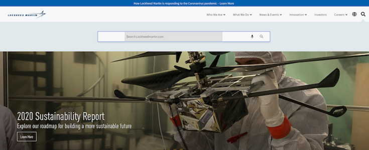 Lockheed Martinのサイトの画面キャプチャ