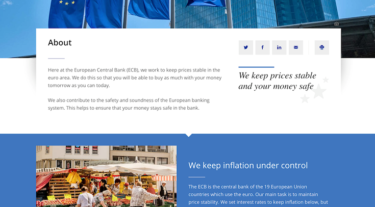 ECBのサイトの画面キャプチャ