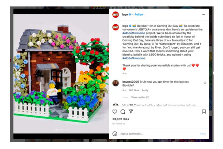 Legoのサイトの画面キャプチャ