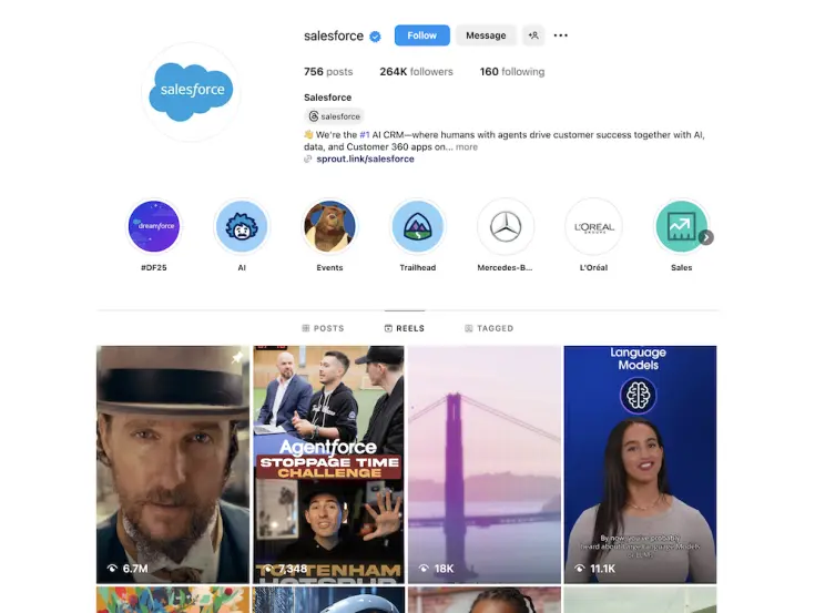@salesforce offers a people-first approach to Instagram, with vibrant employee imagery
@salesforce は、生き生きとした従業員の写真など、人を中心としたアプローチでInstagramを展開しています