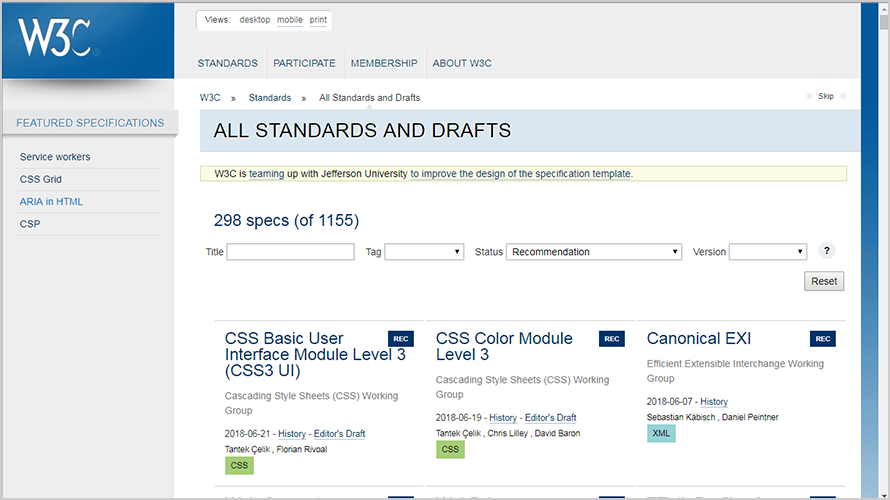 All Standards and Drafts - W3C