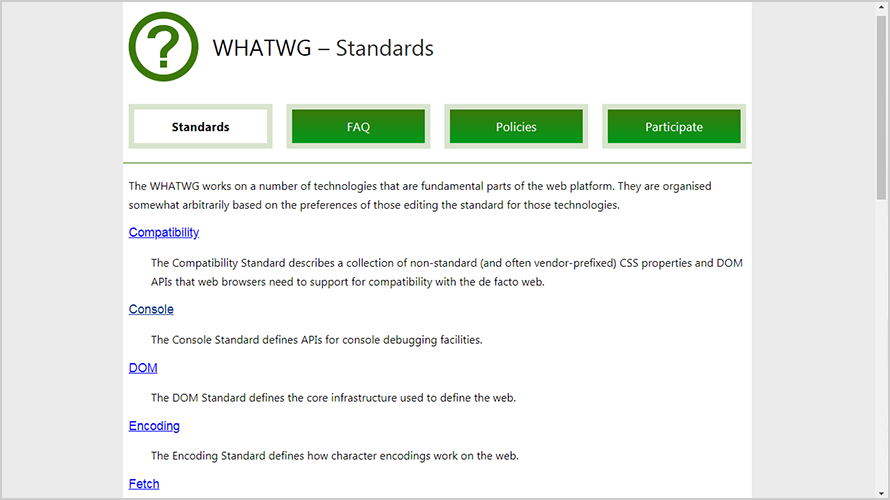 Standards -- WHATWG