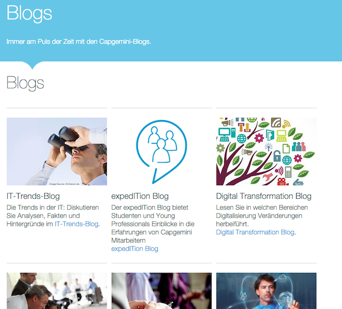 Capgemini社のドイツ語で描かれているブログ