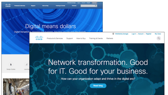 CiscoのWebデザインの新旧比較