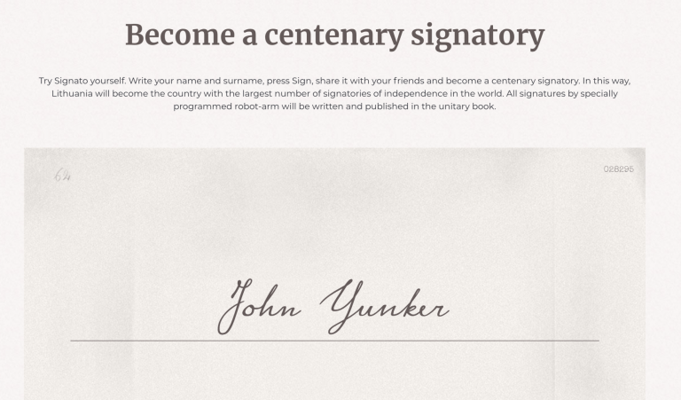 Signatoのサイトで作られたJohn Yunker氏の署名