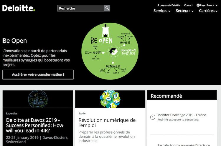 Deloitteのフランス向けサイト