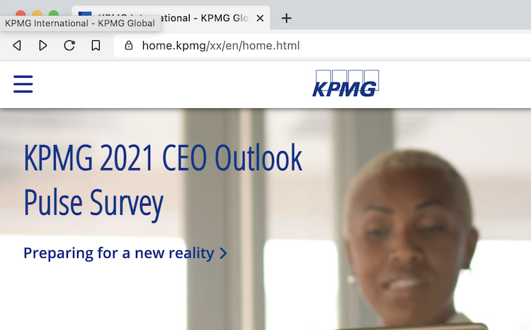 KPMGのサイトの画面キャプチャ