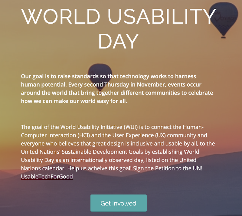 World Usability DayのWebサイト