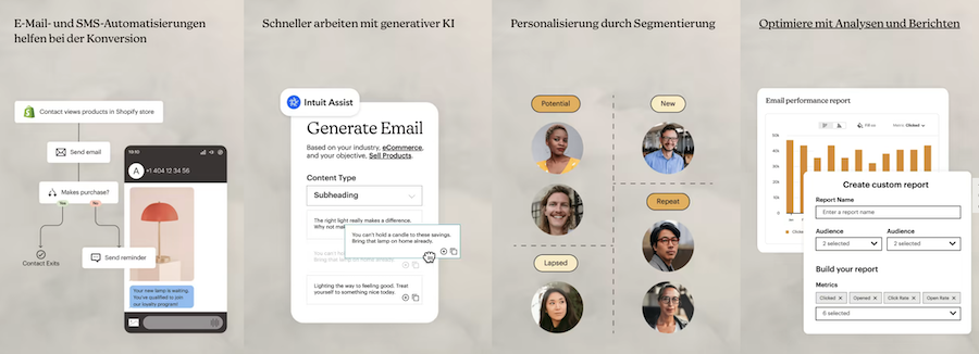 Mailchimpのドイツ語のページだが、表示されている文言は英語のスクリーンショットが、やはり掲載されている