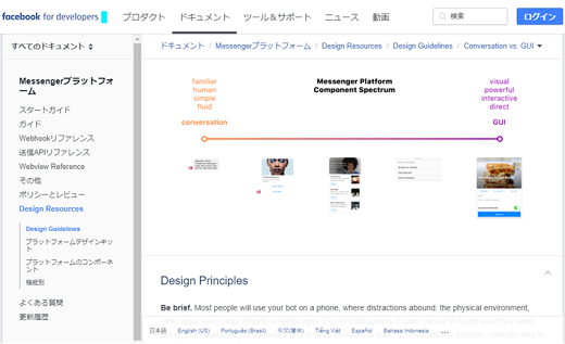 Facebook社によるMessenger Platform Component Spectrum