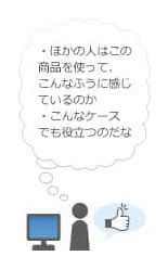 「ほかの人はこの商品を使って、こんな風に感じているのか」「こんなケースでも役立つのだな」